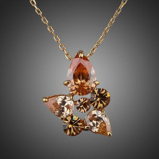 Cubic Zirconia Water Drop Necklace KPN0047 - KHAISTA Fashion Jewellery