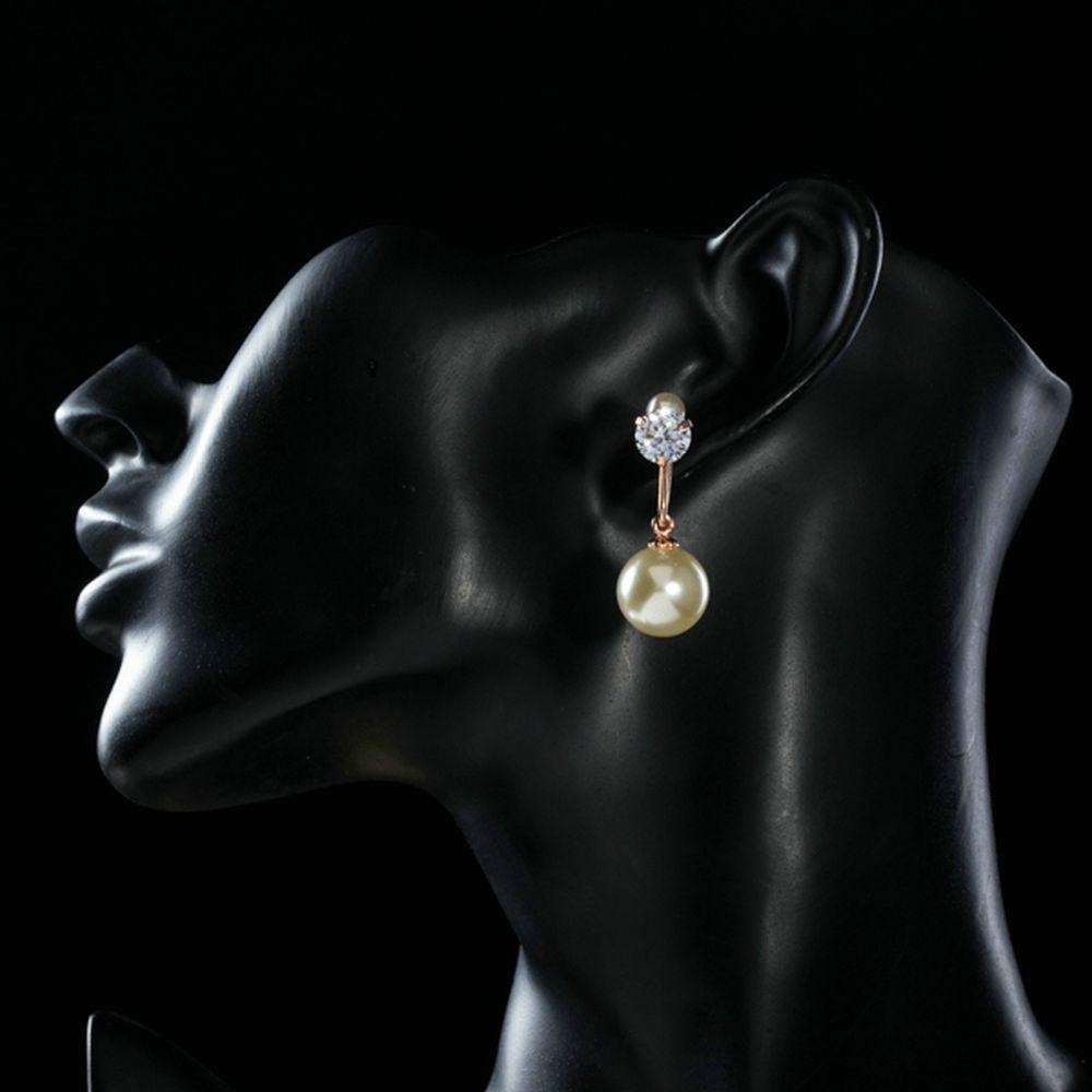 Cubic Zirconia With Pearl Drop Earrings - KHAISTA Fashion Jewellery