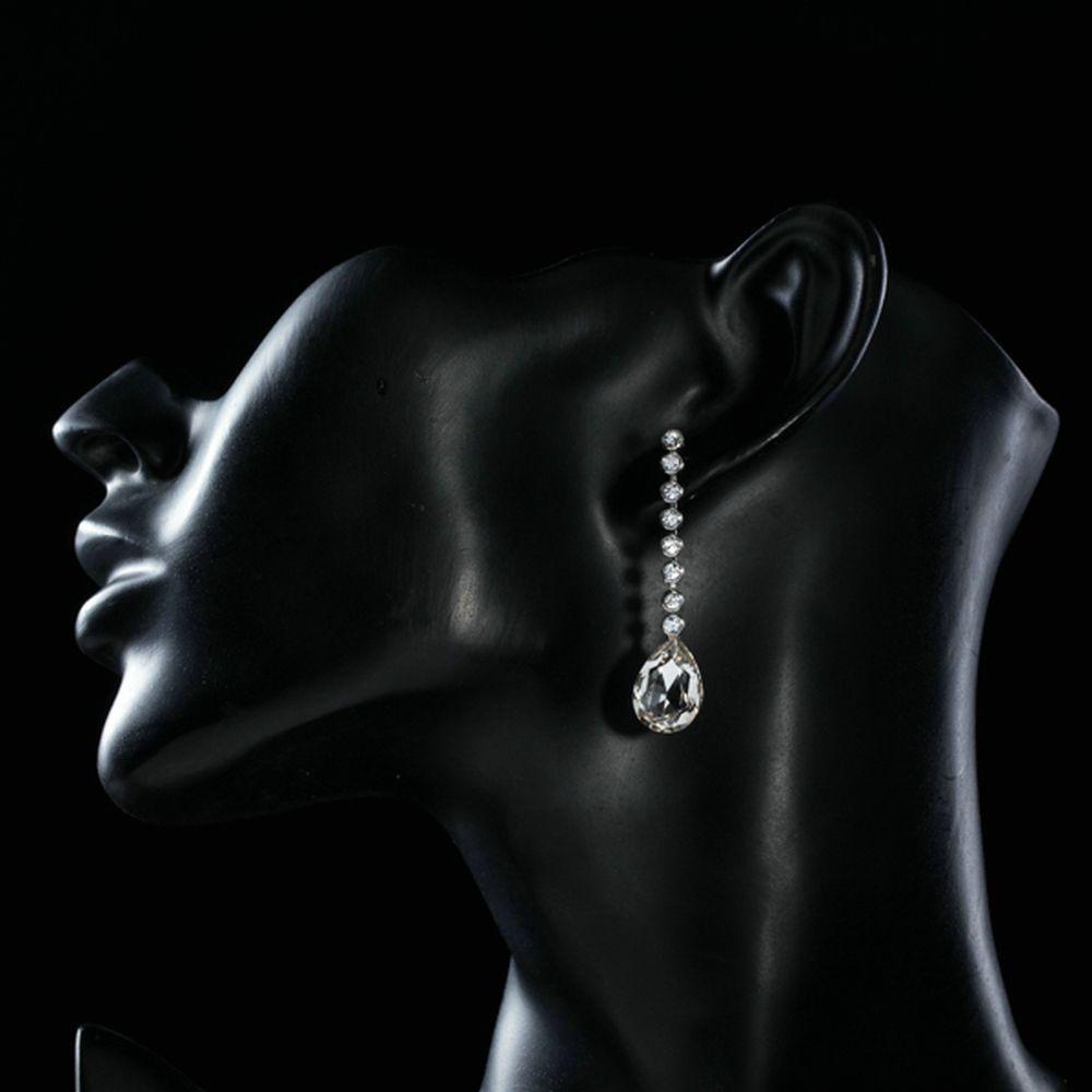 Dangling Crystal Water Drop Earrings - KHAISTA Fashion Jewellery