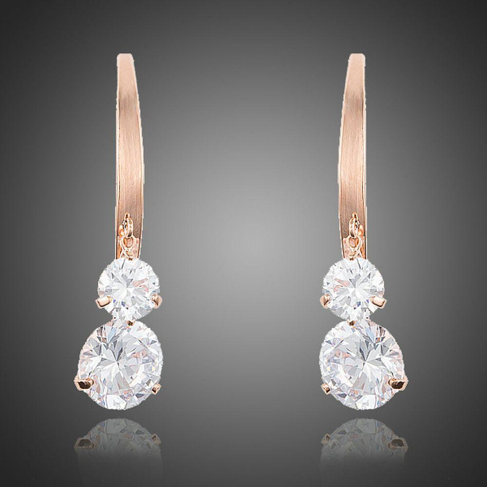 Dangling Cubic Zirconia Drop Earrings - KHAISTA Fashion Jewellery