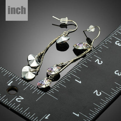 Dangling Heart Crystal Drop Earrings -KPE0241 - KHAISTA Fashion Jewellery