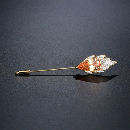 Elegant Champagne Brooch - KHAISTA Fashion Jewellery