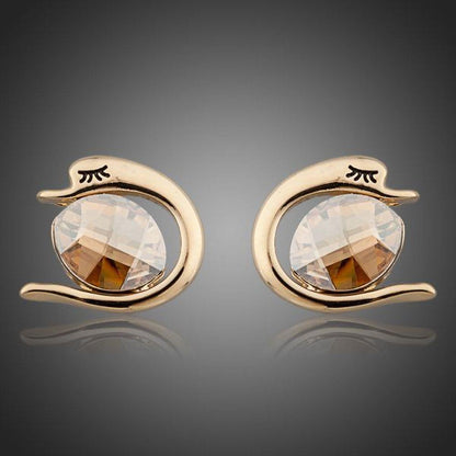 Fish Porpoising Crystal Stud Earrings - KHAISTA Fashion Jewellery