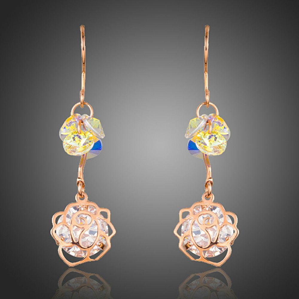 Flower Drop Hook Earrings - KHAISTA Fashion Jewellery