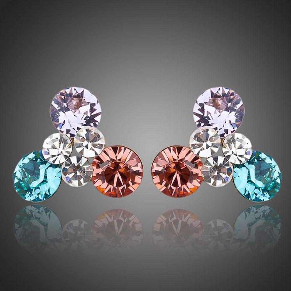 Flowers Stellux Austrian Crystal Stud Earrings -KPE0033 - KHAISTA Fashion Jewellery