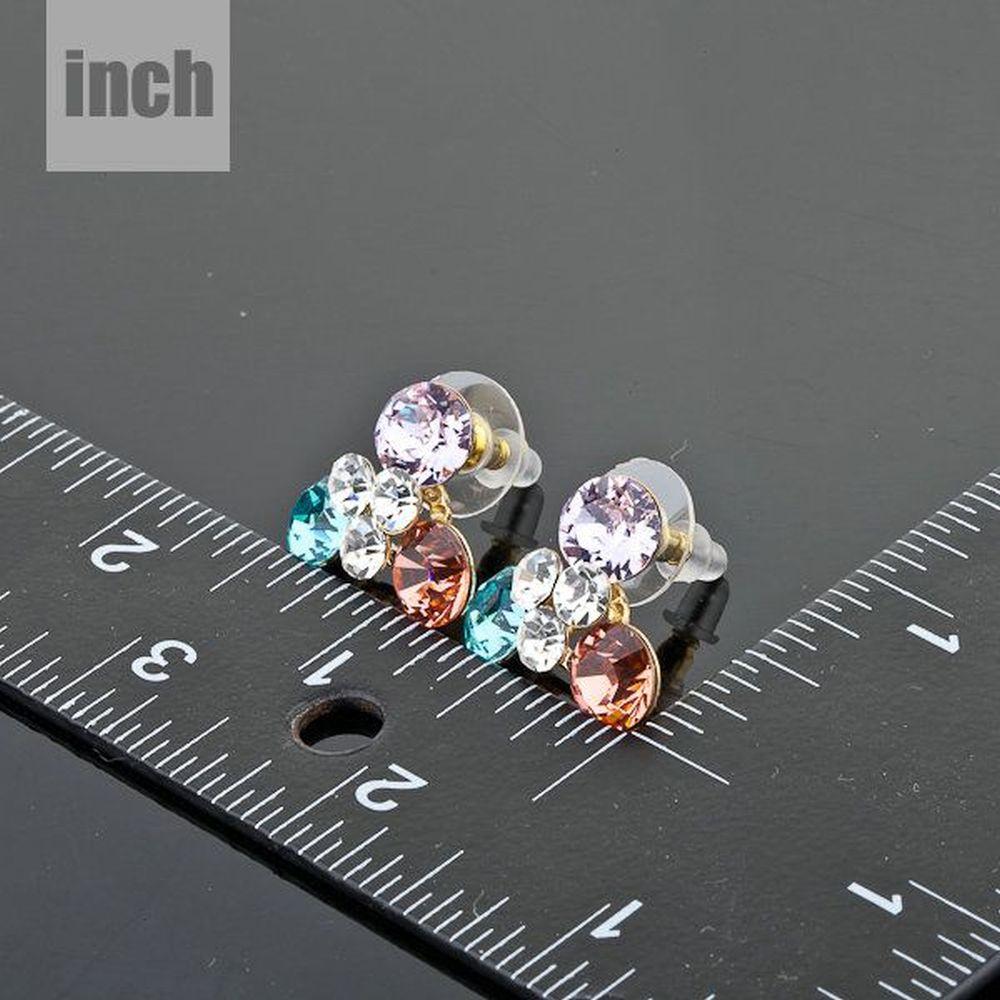 Flowers Stellux Austrian Crystal Stud Earrings -KPE0033 - KHAISTA Fashion Jewellery