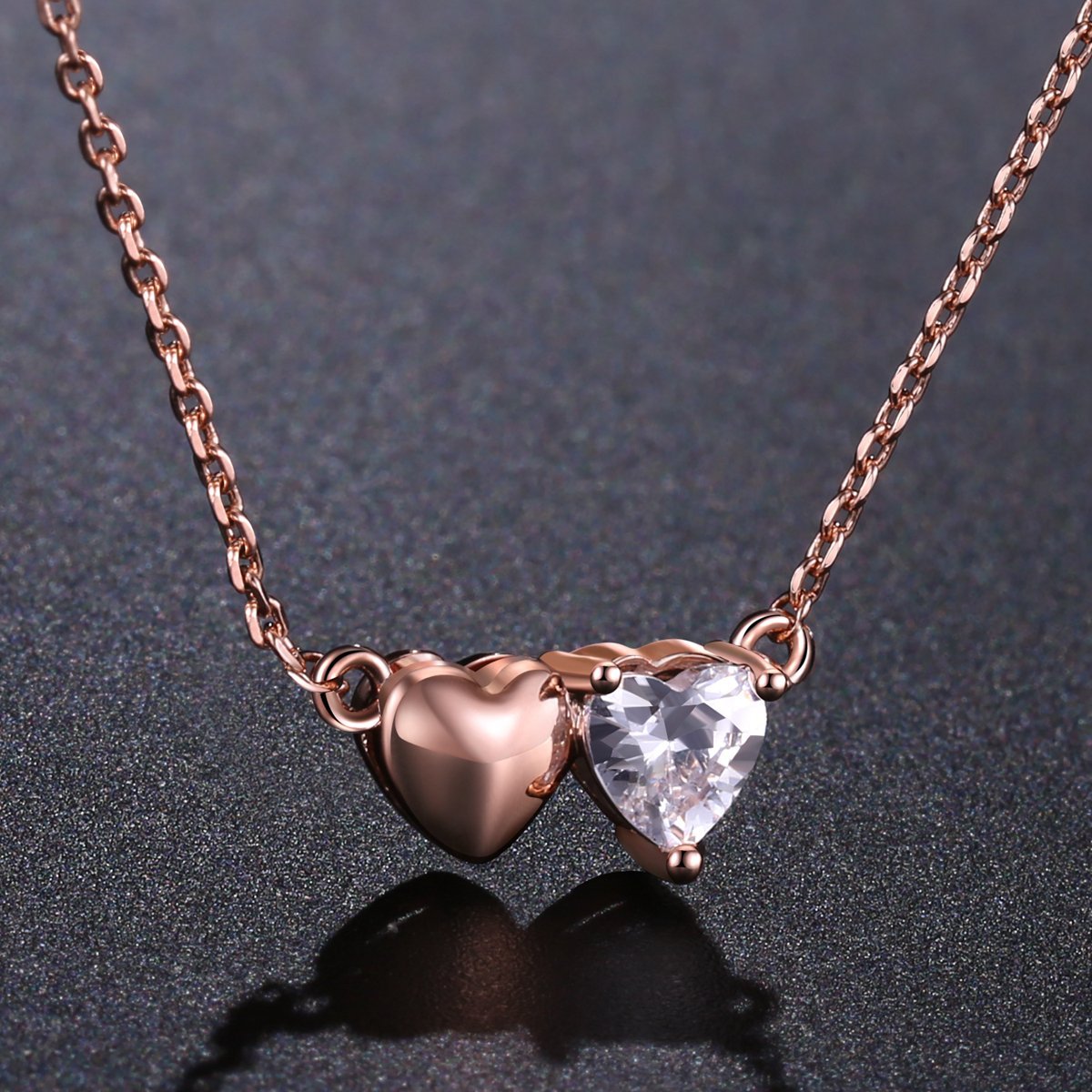 Forever Love Double Heart Pendant Necklace KPN0247 - KHAISTA Fashion Jewellery