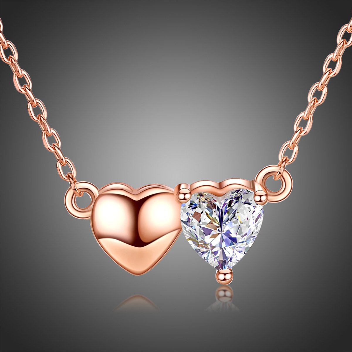 Forever Love Double Heart Pendant Necklace KPN0247 - KHAISTA Fashion Jewellery