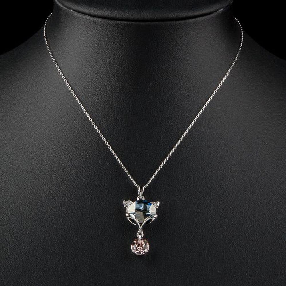 Fox Crystal Pendant Necklace KPN0120 - KHAISTA Fashion Jewellery