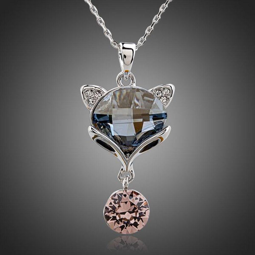 Fox Crystal Pendant Necklace KPN0120 - KHAISTA Fashion Jewellery