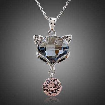 Fox Crystal Pendant Necklace KPN0120 - KHAISTA Fashion Jewellery