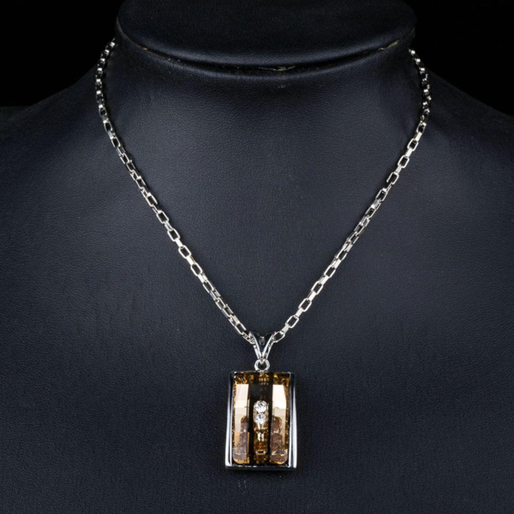 Geometric Champagne Pendant Necklace - KHAISTA Fashion Jewellery