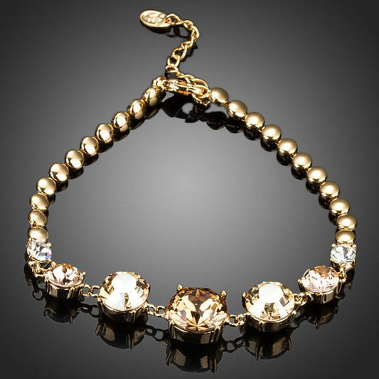 Gold Plated Cubic Zirconia Charm Bracelet - KHAISTA Fashion Jewellery