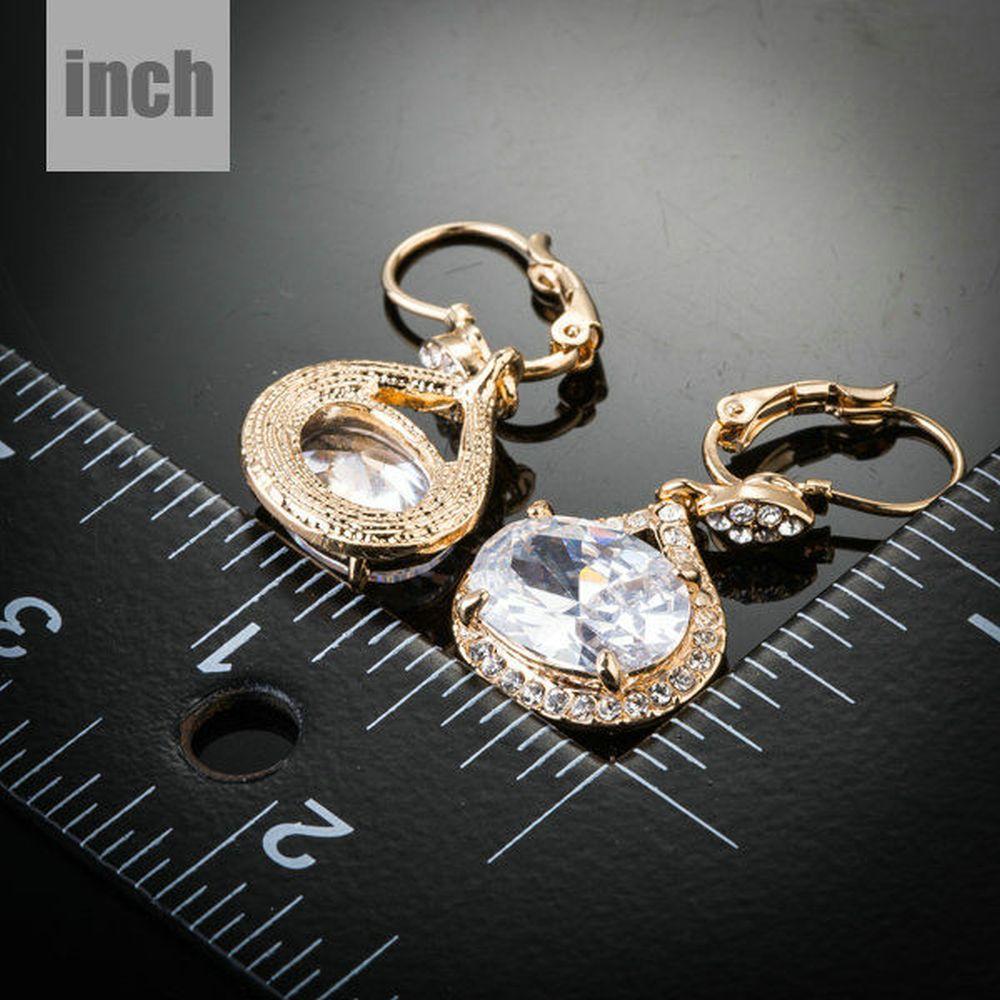 Gold Plated Cubic Zirconia Love Drop Earrings - KHAISTA Fashion Jewellery