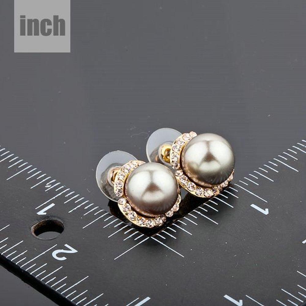 Gold Plated Dome Shaped Stud Earrings - KHAISTA Fashion Jewellery