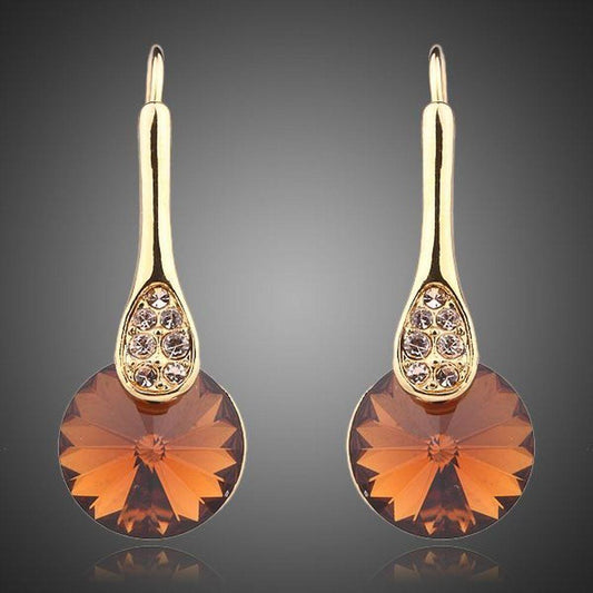 Gold Plated Maple Leaf Design Drop Earrings - KHAISTA Fashion Jewellery