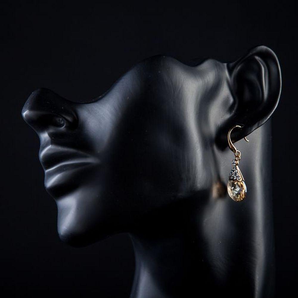 Gold Plated Raindrop Crystal Drop Earrings - KHAISTA Fashion Jewellery