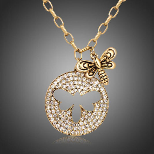 Golden Bee Necklace -KFJN0292 - KHAISTA1