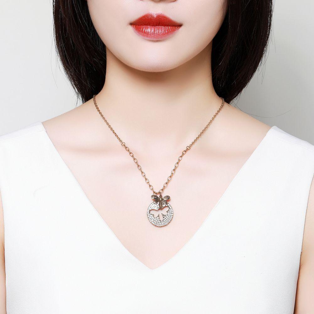 Golden Bee Necklace -KFJN0292 - KHAISTA4