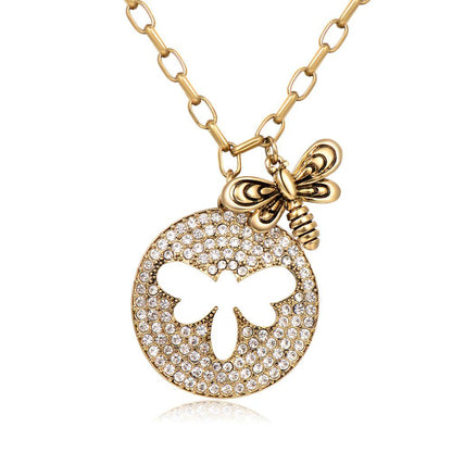 Golden Bee Necklace -KFJN0292 - KHAISTA5