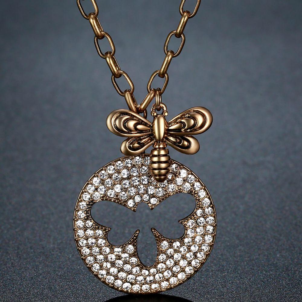 Golden Bee Necklace -KFJN0292 - KHAISTA2