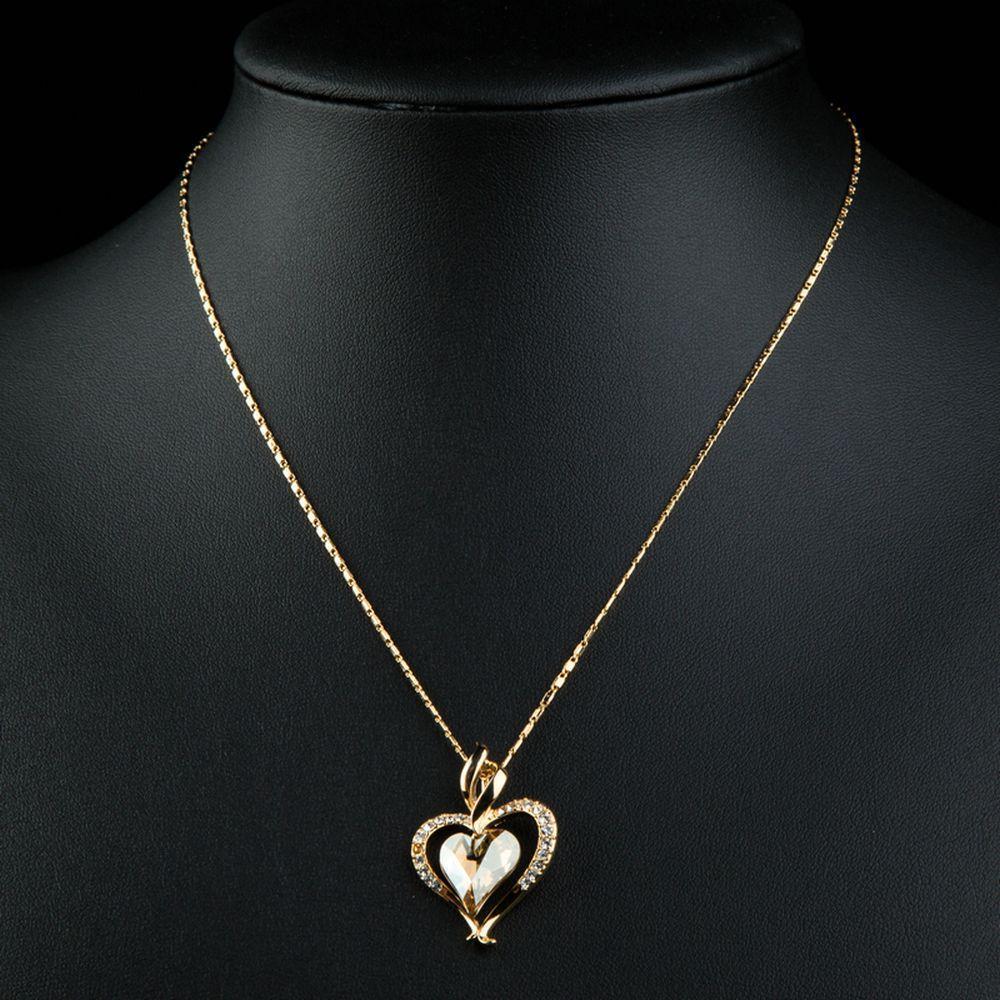 Golden Heart Necklace Love Link Chain - KHAISTA Fashion Jewellery