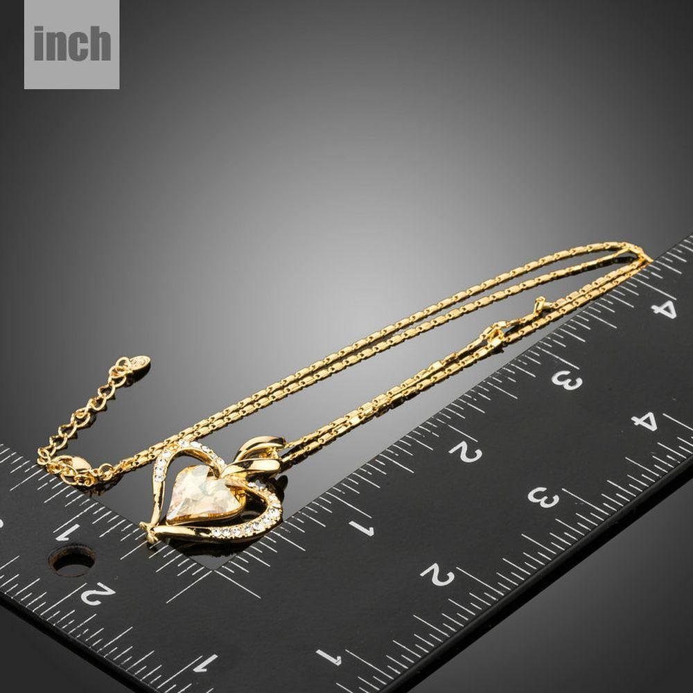 Golden Heart Necklace Love Link Chain - KHAISTA Fashion Jewellery