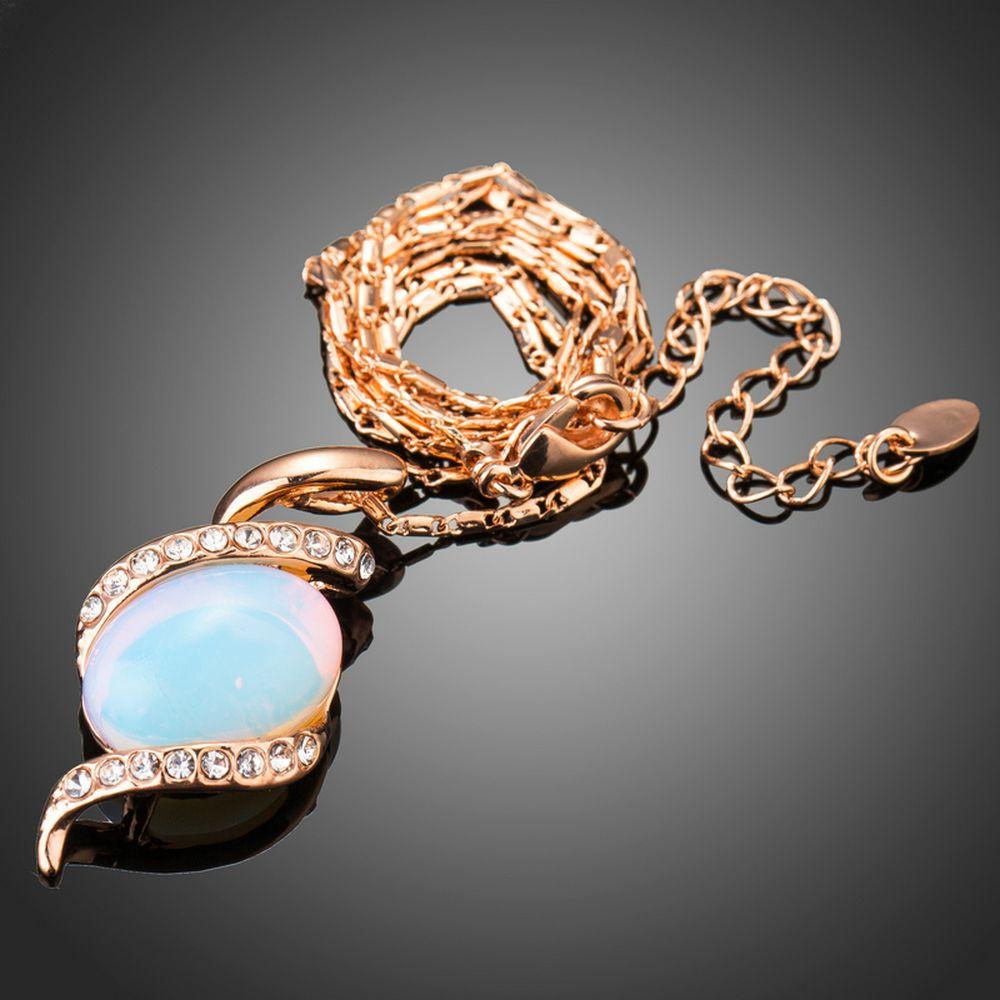 Golden Oval Pendant Necklace KPN0224 - KHAISTA Fashion Jewellery