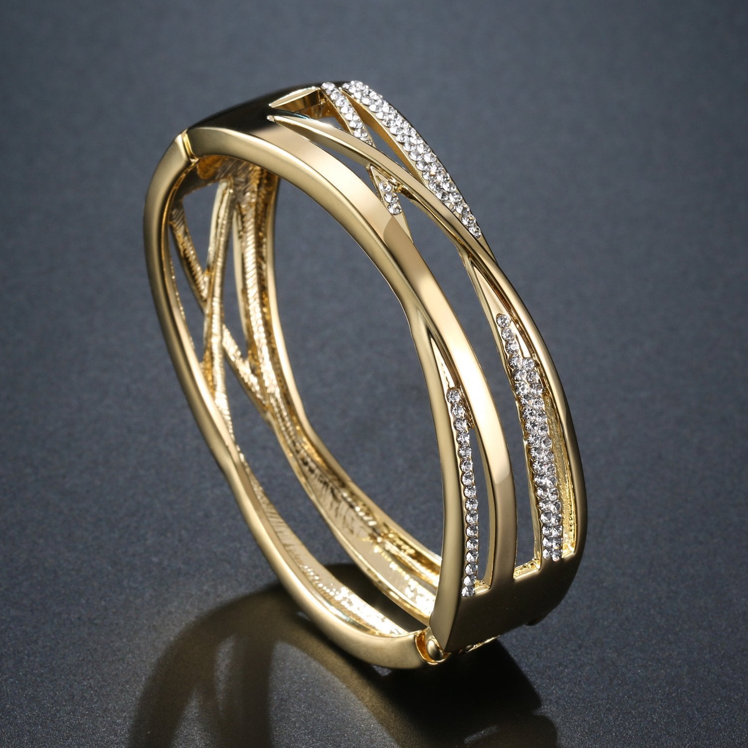 Golden Reflexions Bangle -KBQ0111 - KHAISTA Fashion Jewelry