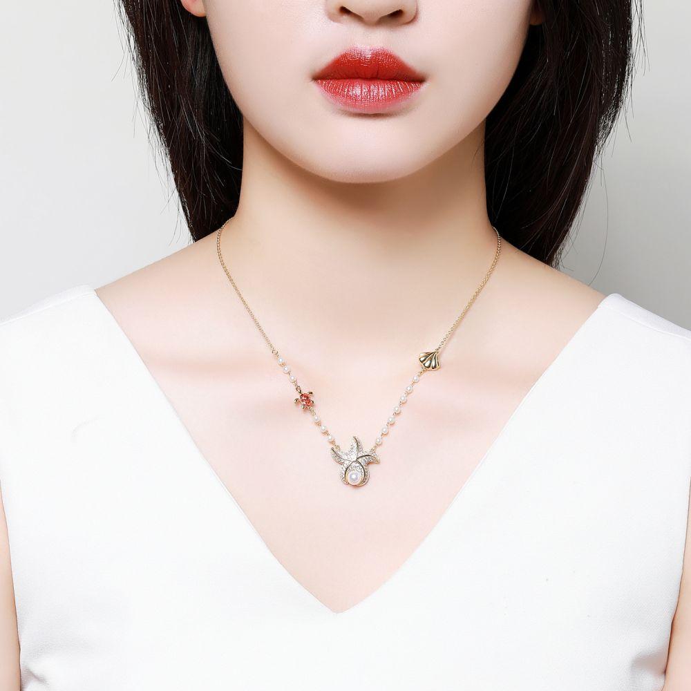 Golden Sea Creature Necklace -KFJN0296 - KHAISTA2