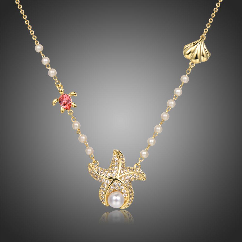 Golden Sea Creature Necklace -KFJN0296 - KHAISTA1