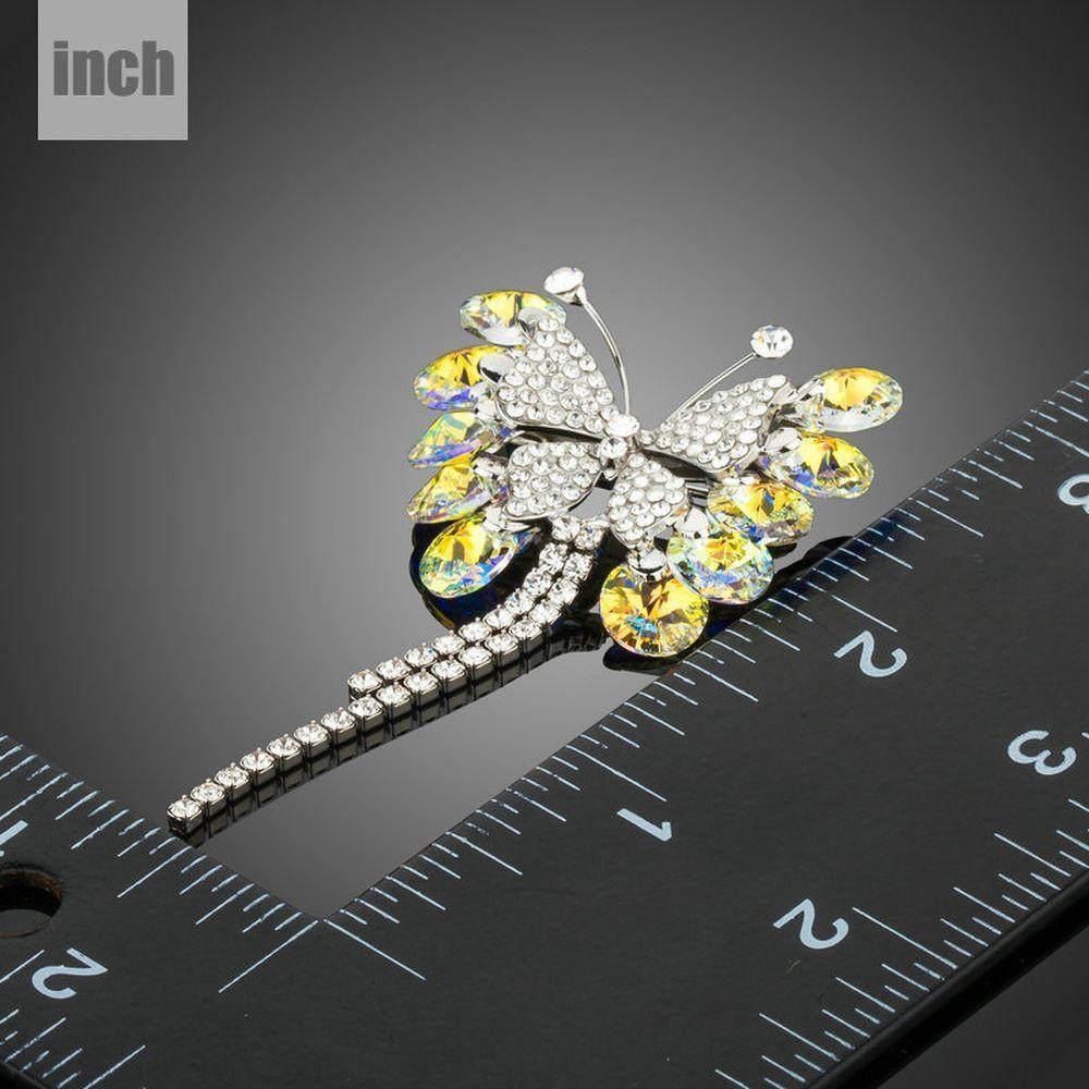 Gradient Crystal Butterfly Pin Brooch - KHAISTA Fashion Jewellery