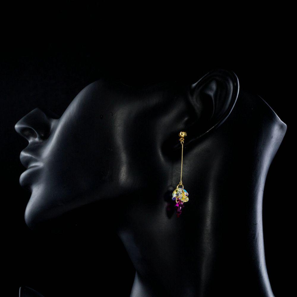 Gradient Heart Crystal Drop Earrings - KHAISTA Fashion Jewellery