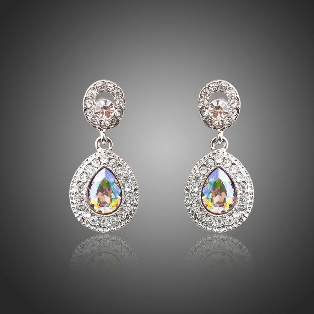 Gradual Change Crystal Drop Earrings -KPE0292 - KHAISTA Fashion Jewellery