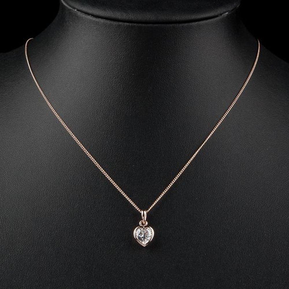 Heart Crystal Pendant Necklace KPN0091 - KHAISTA Fashion Jewellery