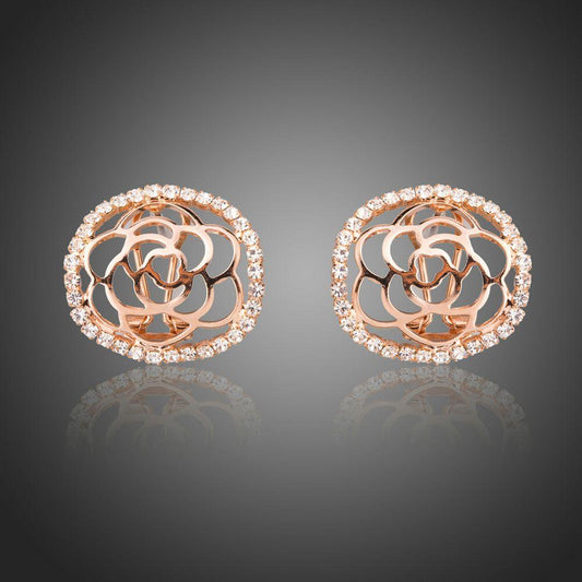 Hollow Flower Stud Earrings -KPE0283 - KHAISTA Fashion Jewellery