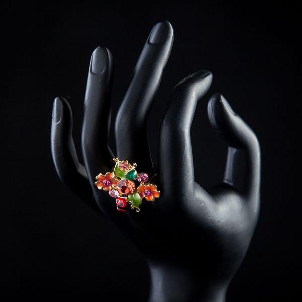 Insects and Flower Ring - KHAISTA Fashion Jewellery