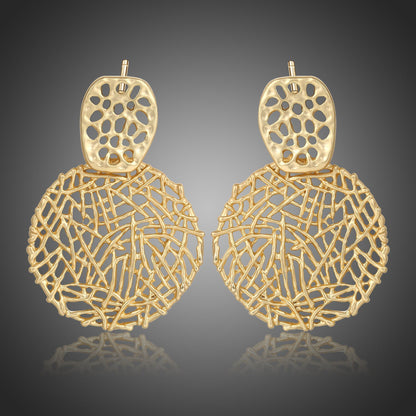 Irregular Round Drop Earrings -KPE0377 - KHAISTA Fashion Jewellery