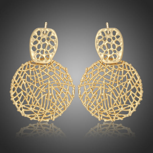 Irregular Round Drop Earrings -KPE0377 - KHAISTA Fashion Jewellery