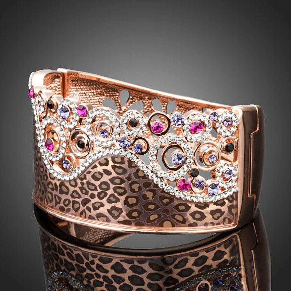 Jaguar Print Crown Bangle - KHAISTA Fashion Jewellery