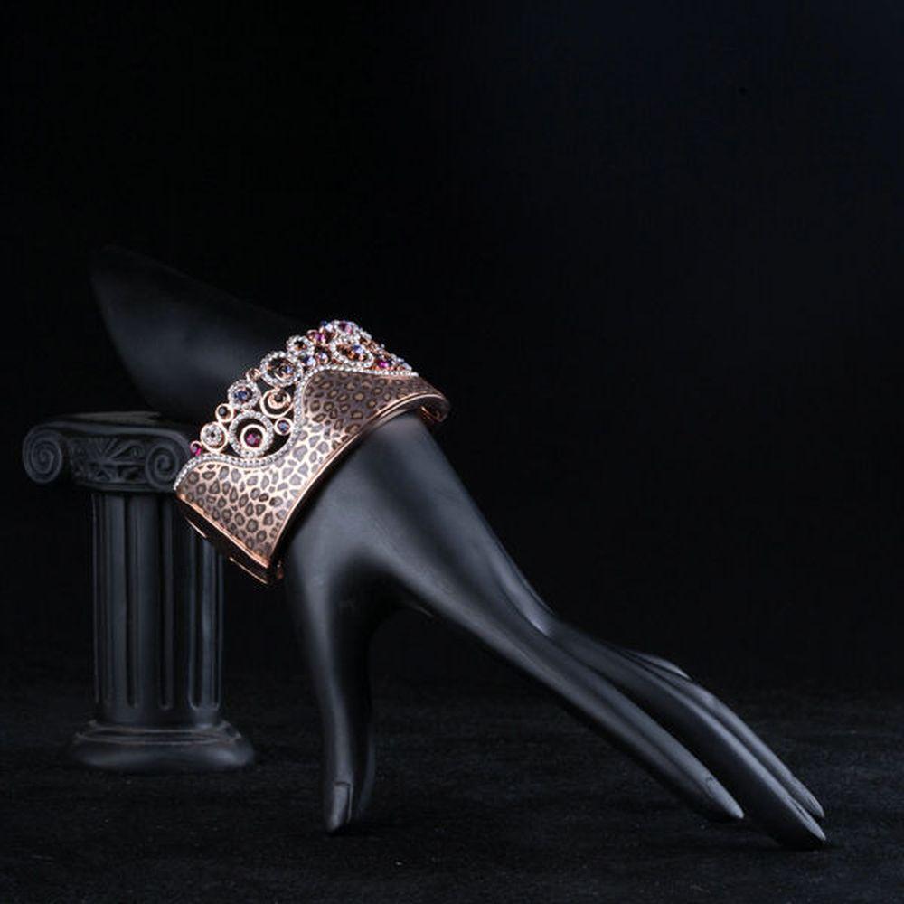 Jaguar Print Crown Bangle - KHAISTA Fashion Jewellery