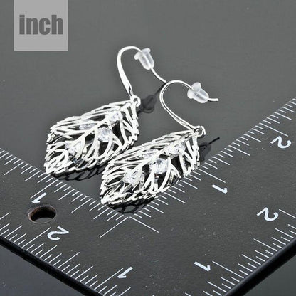 Leaves Stellux Austrian Crystal Drop Earrings -KPE0040 - KHAISTA Fashion Jewellery