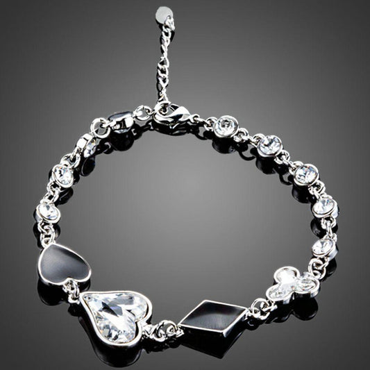 Little Heart Shaped Crystal Bracelet - KHAISTA Fashion Jewellery