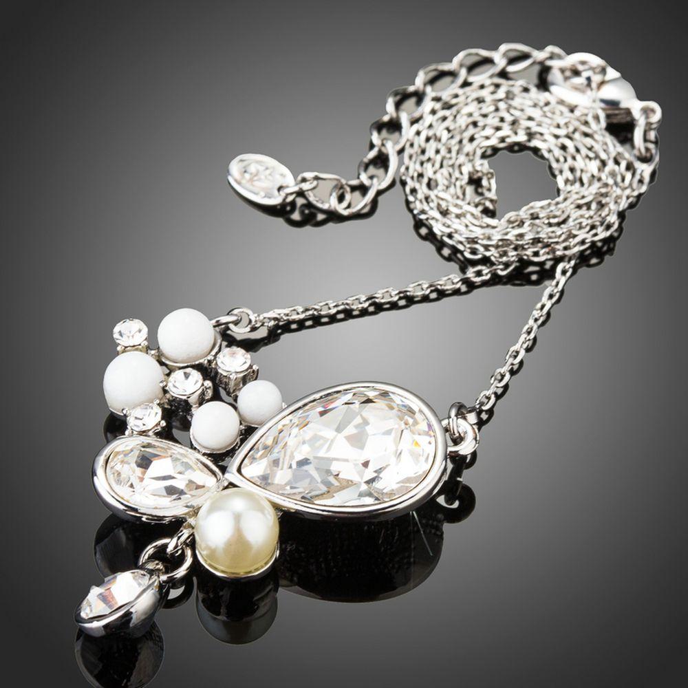 Long Chain Pearl Pendant Necklace KPN0197 - KHAISTA Fashion Jewellery