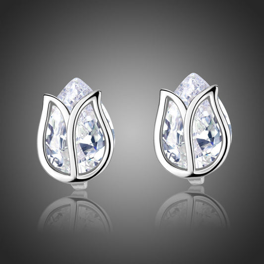 Lotus Stud Earrings -KPE0312 - KHAISTA Fashion Jewellery