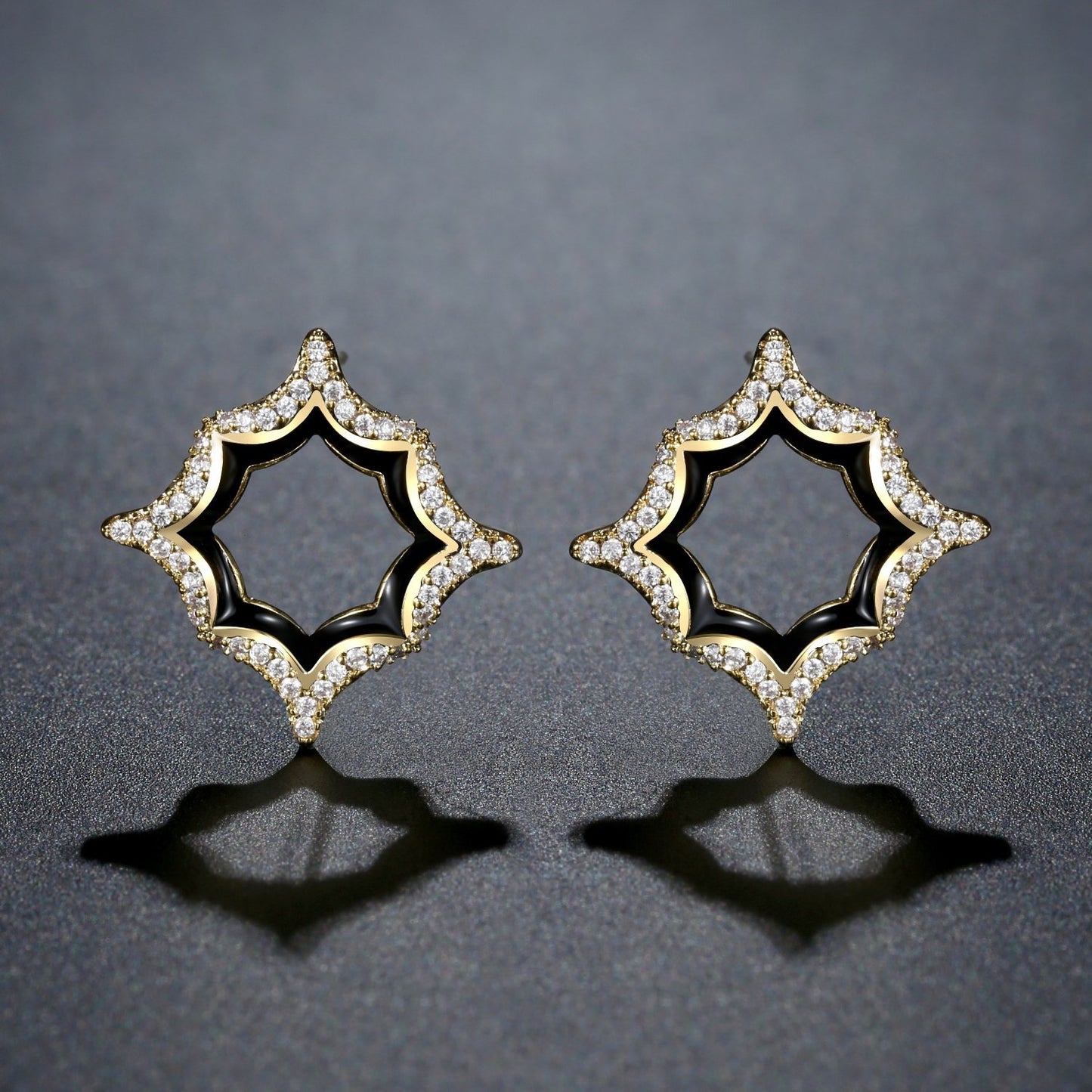 Luxury Geometric Stud Earrings -KPE0388 - KHAISTA Fashion Jewellery