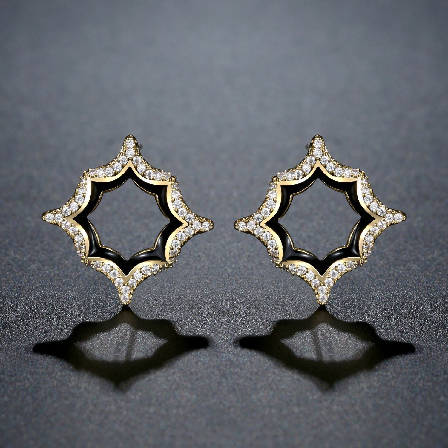 Luxury Geometric Stud Earrings -KPE0388 - KHAISTA Fashion Jewellery