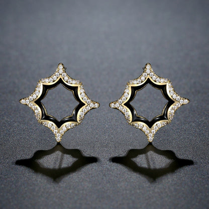 Luxury Geometric Stud Earrings -KPE0388 - KHAISTA Fashion Jewellery