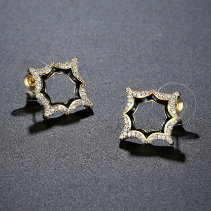 Luxury Geometric Stud Earrings -KPE0388 - KHAISTA Fashion Jewellery