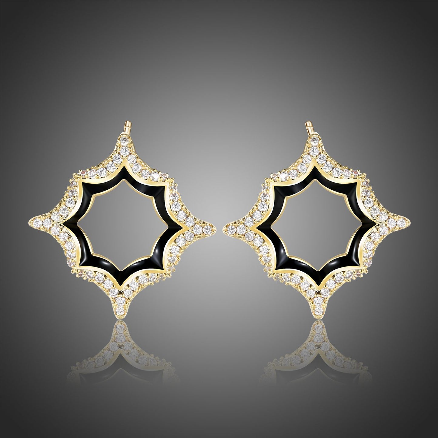 Luxury Geometric Stud Earrings -KPE0388 - KHAISTA Fashion Jewellery